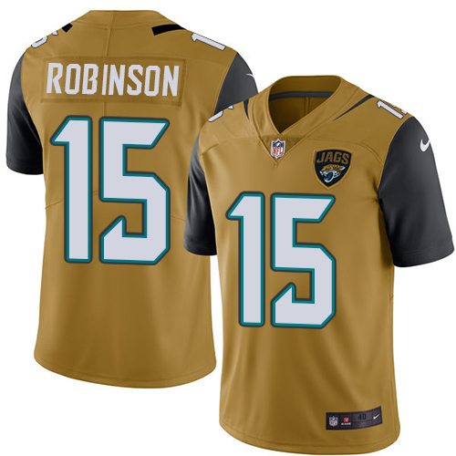 Men's Elite Allen Robinson Nike Jersey Gold - #15 Rush NFL Jacksonville Jaguars